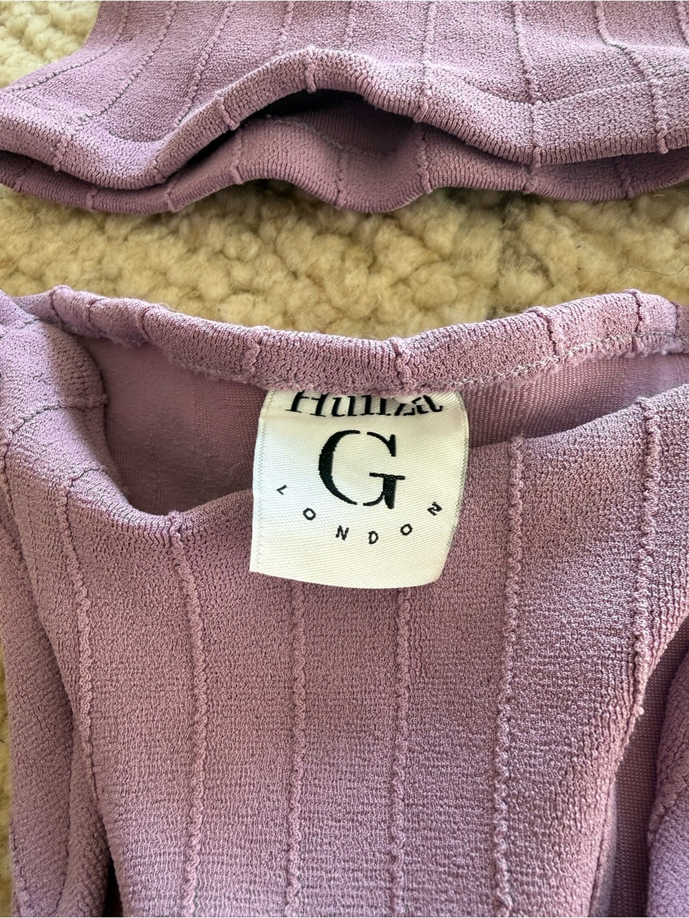 Hunza G Lavender Ribbed Bikini Set - Picture 2 of 3